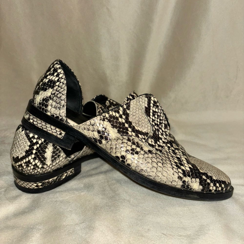 Freda Salvador Tash D’orsay Snakeskin Loafers